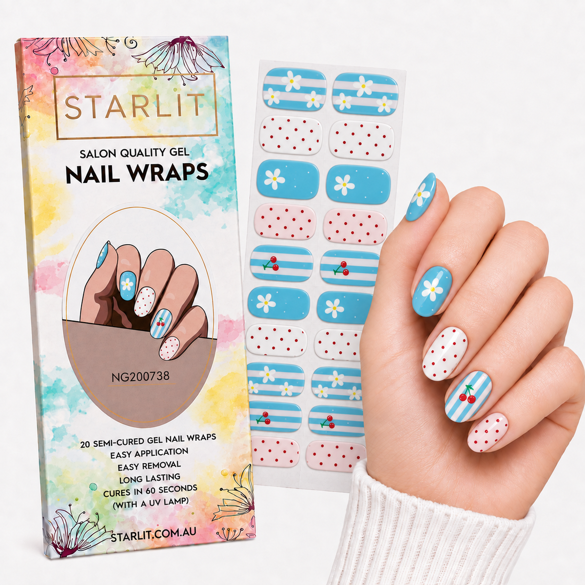 Picnic Perfect Semi-Cured Gel Nail Wrap