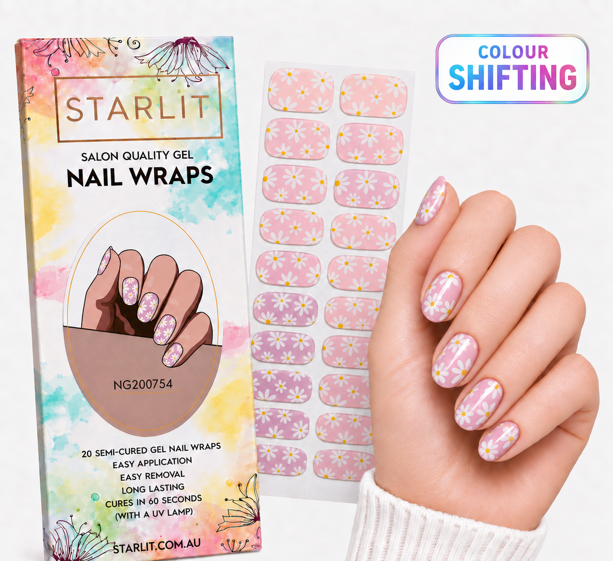 Petal To The Metal Semi-Cured Gel Nail Wrap
