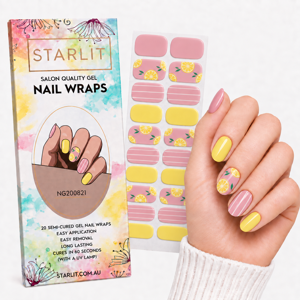 Pink Lemonade Semi-Cured Gel Nail Wrap
