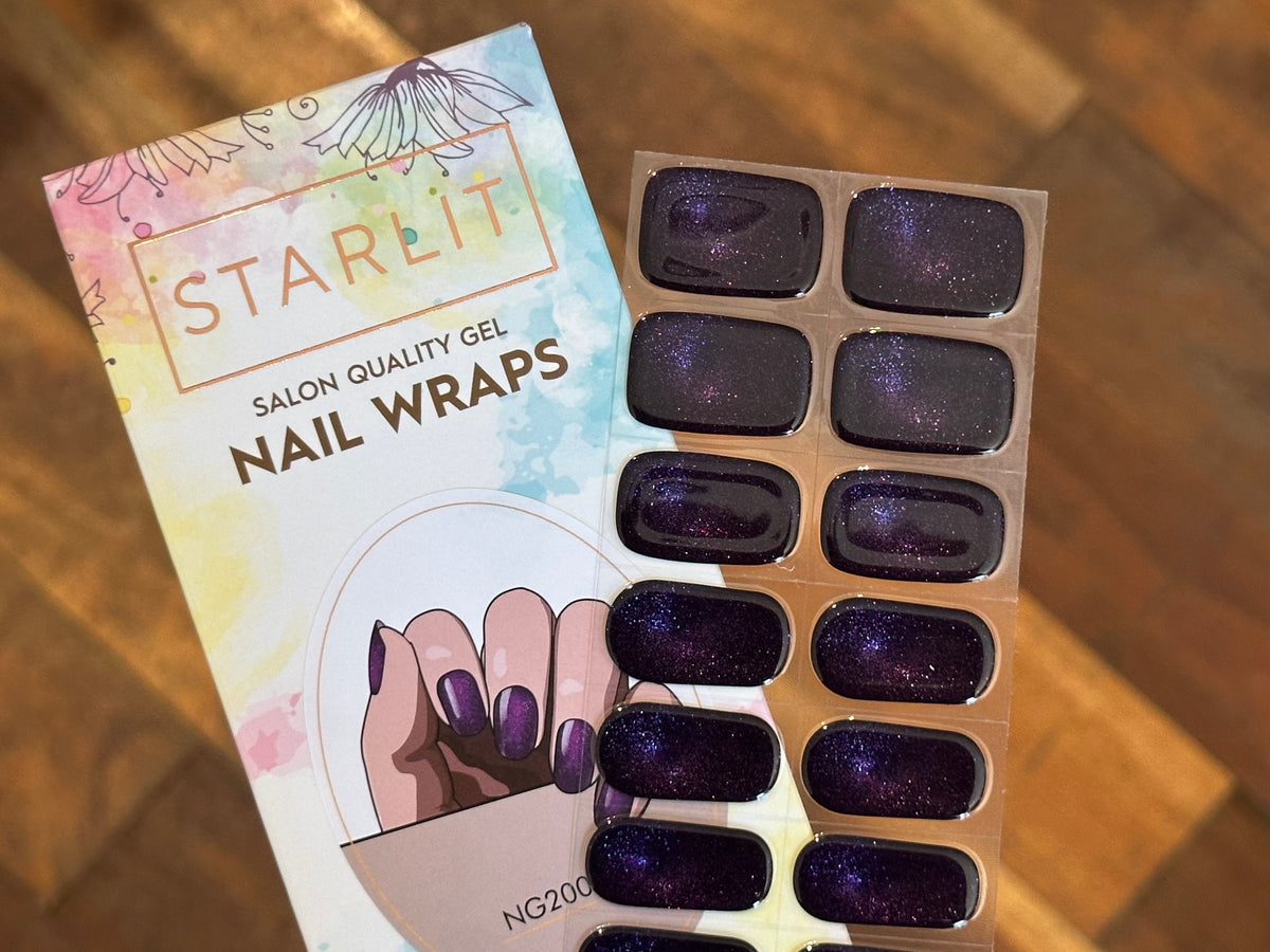Purrple Reign Cat Eye Semi-Cured Gel Nail Wra