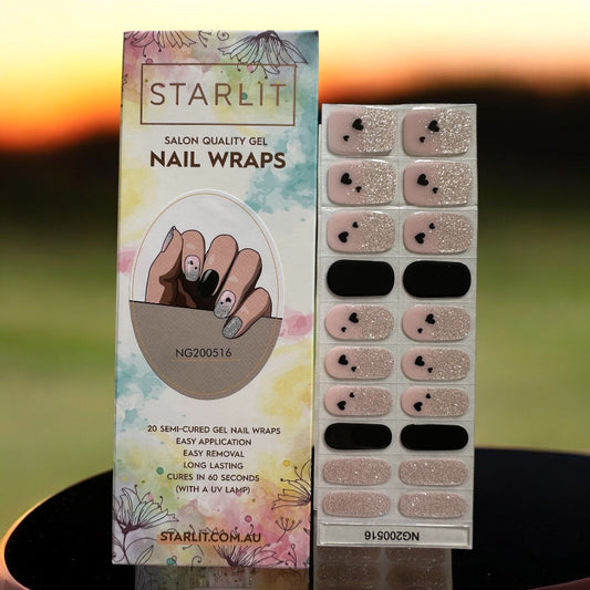Cool Hearted Semi-Cured Gel Nail Wrap
