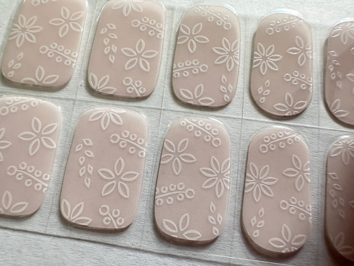 Frosty Floral Semi-Cured Gel Nail Wrap