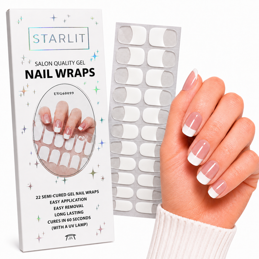 Classic French Semi-Cured Gel Nail Wrap