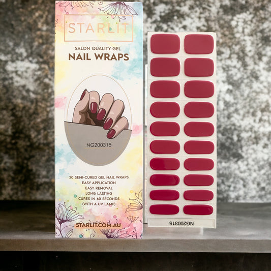 Raspberry Blush Semi-Cured Gel Nail Wrap