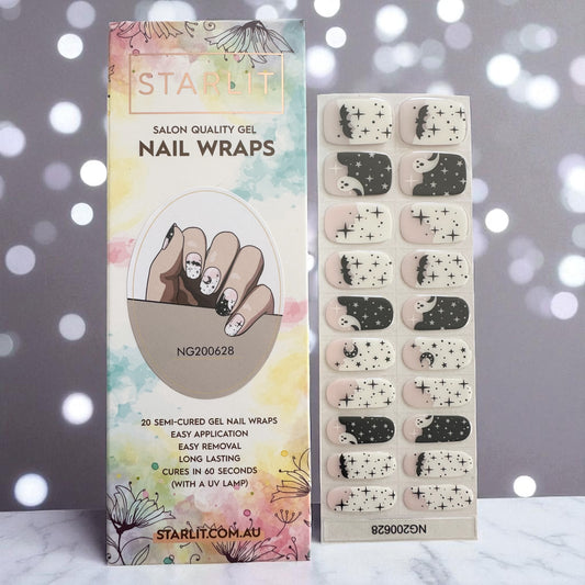 Moonlit Mischief Semi-Cured Gel Nail Wrap (Glow In The Dark)