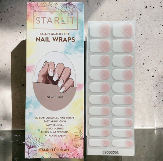 Ballet French Tip Semi-Cured Gel Nail Wrap