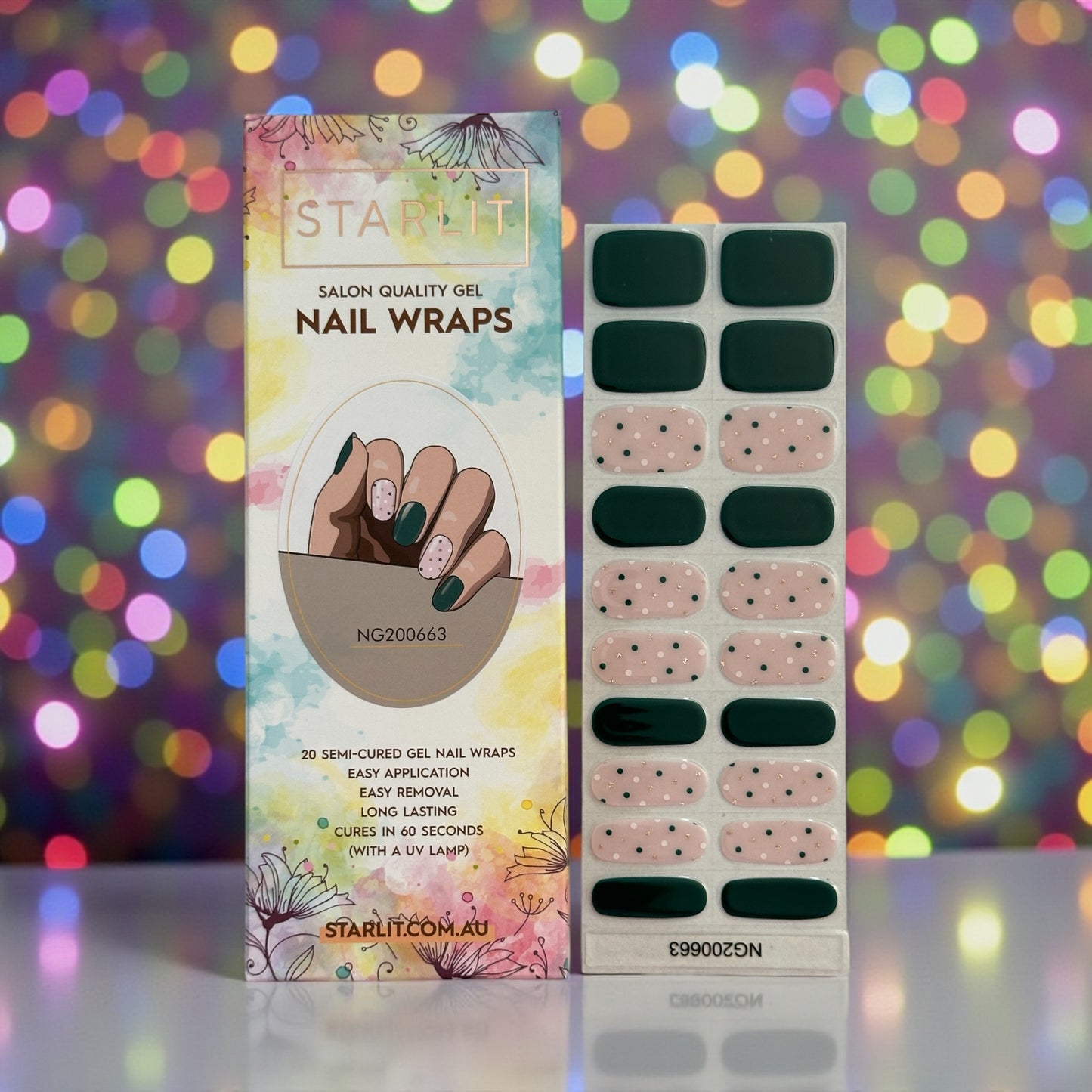 Festive Forest Semi-Cured Gel Nail Wrap