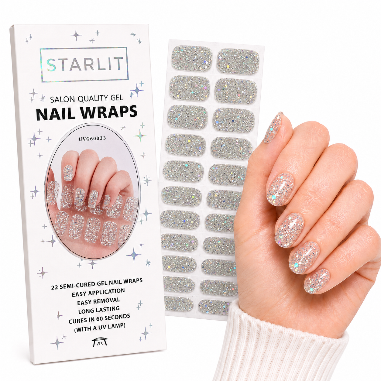 Crystal Flash Semi-Cured Gel Nail Wrap