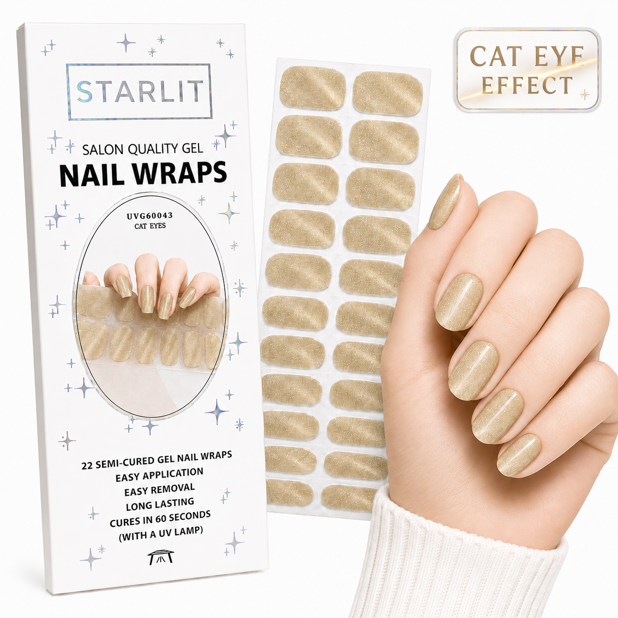 Moonbeam Cat Eye Semi-Cured Gel Nail Wrap