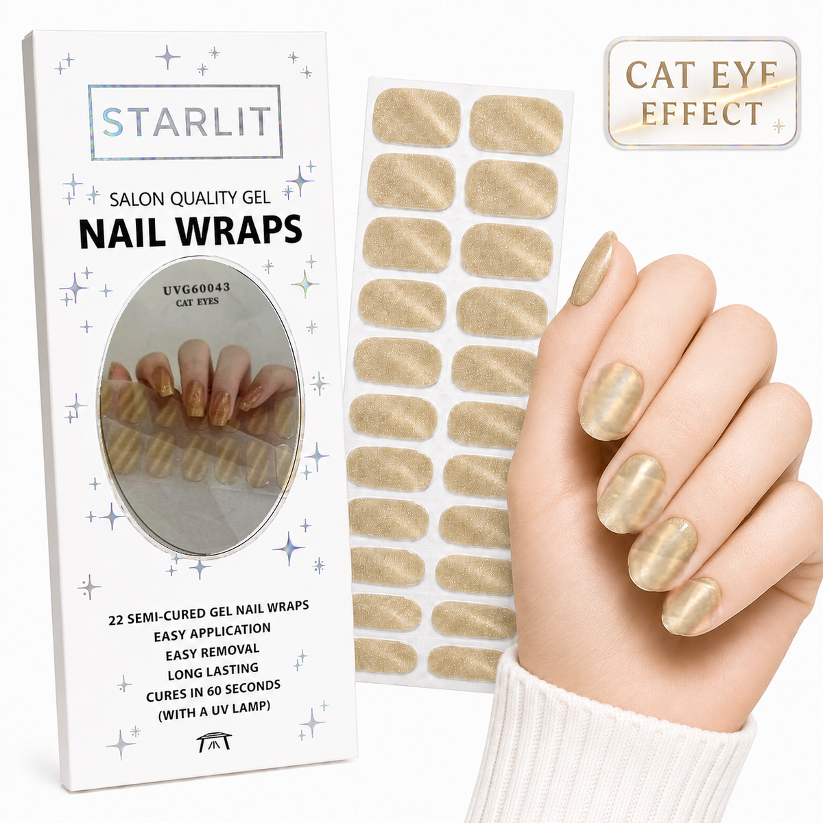 Moonbeam Cat Eye Semi-Cured Gel Nail Wrap