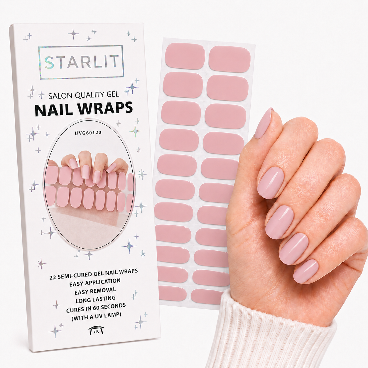 Blushing Semi-Cured Gel Nail Wrap