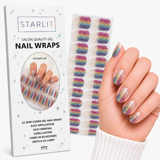 Over The Rainbow Semi-Cured Gel Nail Wrap