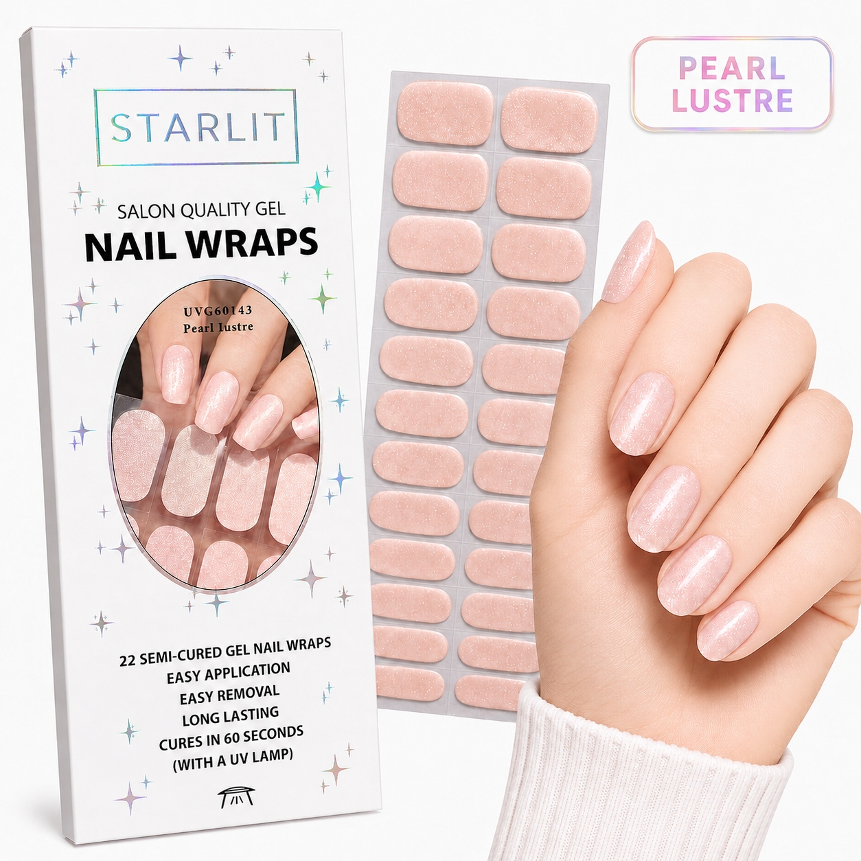 Pearly Ever After Semi-Cured Gel Nail Wrap
