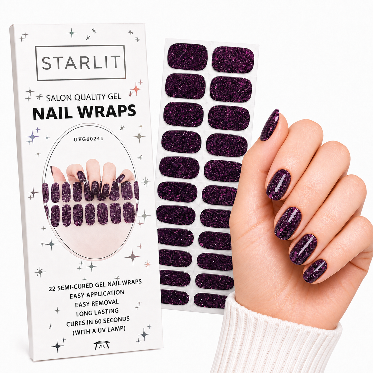 Midnight Mischief Semi-Cured Gel Nail Wrap