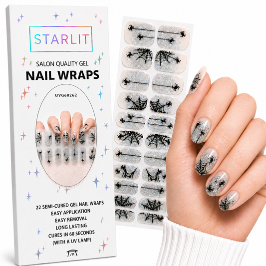 Caught In Your Web Semi-Cured Gel Nail Wrap