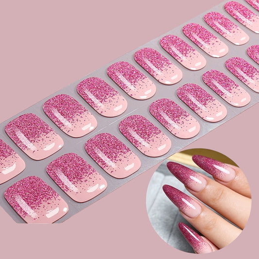 Pink Dust Tips NO UV LIGHT Air Dry Gel Wraps