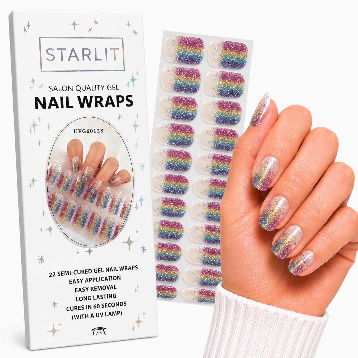 Over The Rainbow Semi-Cured Gel Nail Wrap