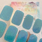 Dazzling Teal Holographic Semi-Cured Gel Nail Wrap