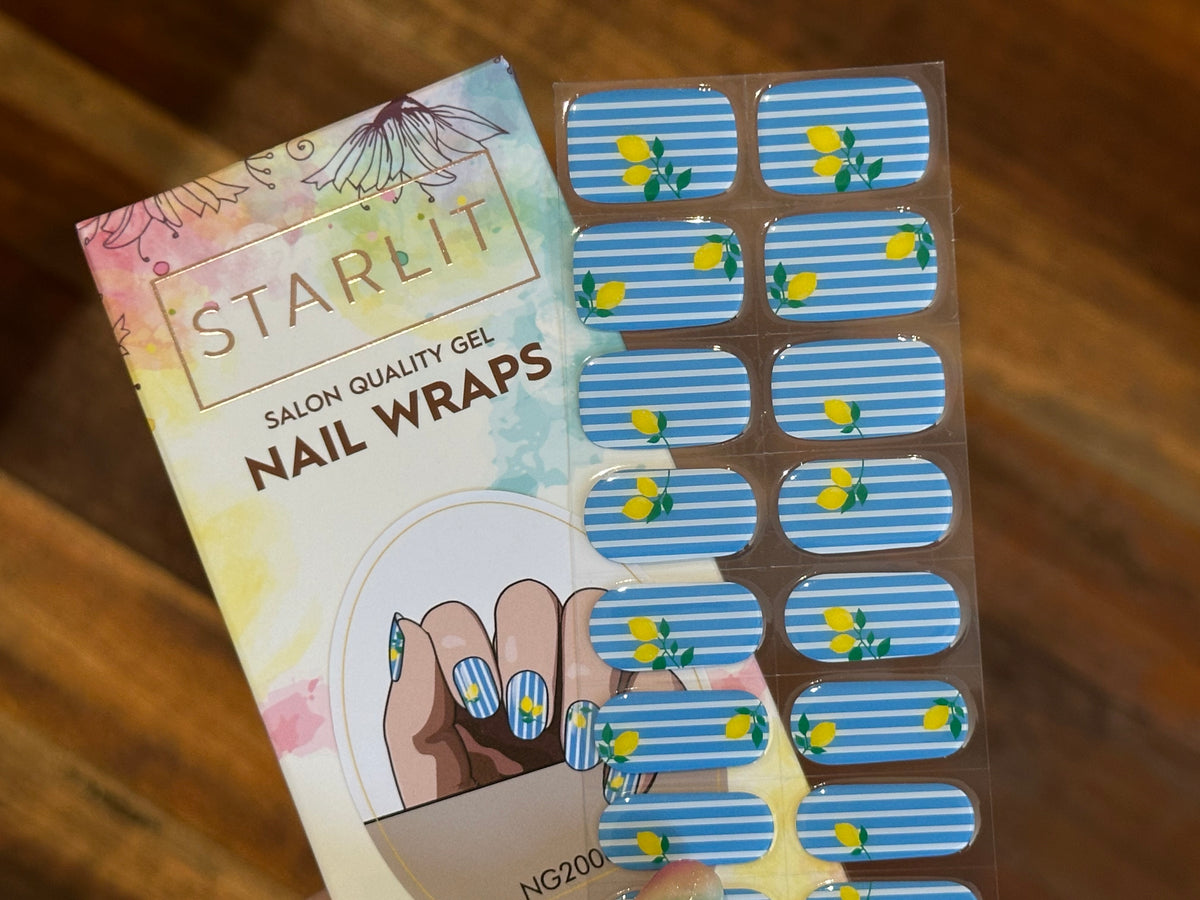 Lemon Line Semi-Cured Gel Nail Wrap