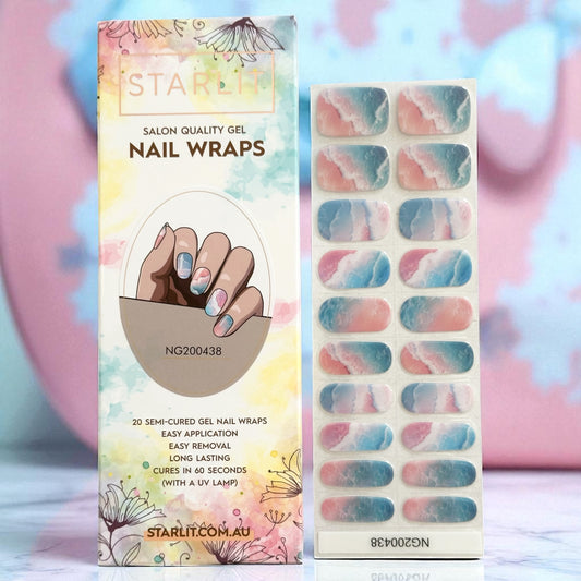 Cotton Candy Tide Semi-Cured Gel Nail Wrap