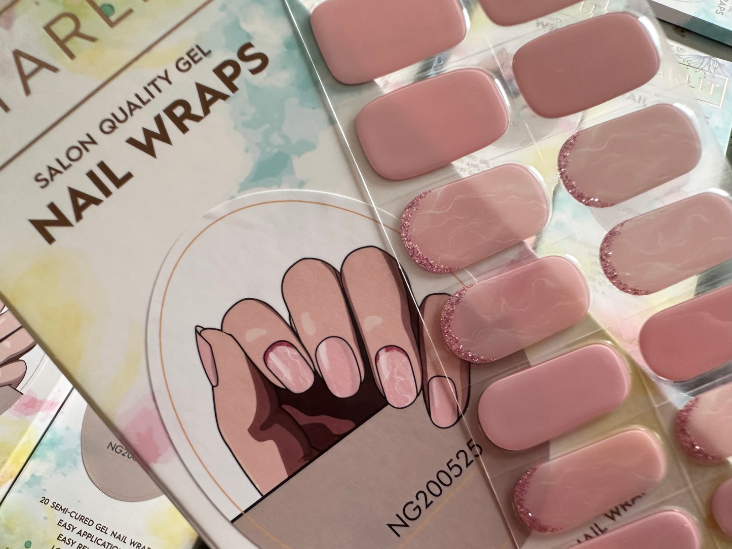 Pink Positive Semi-Cured Gel Nail Wrap
