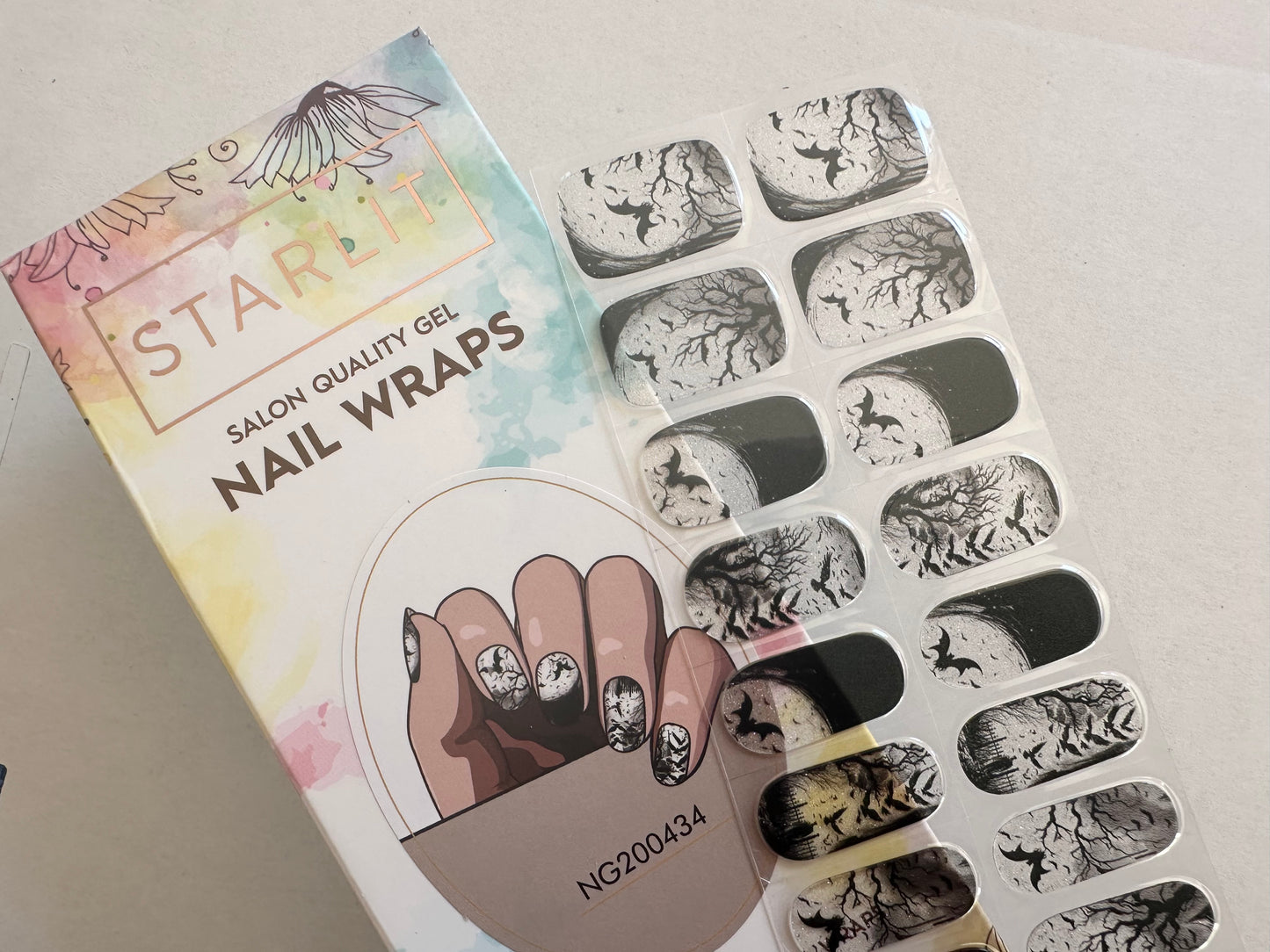 Bat To the Bone Semi-Cured Gel Nail Wrap