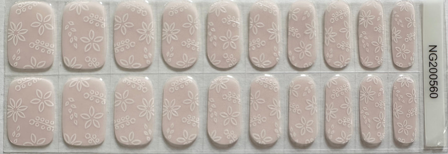 Frosty Floral Semi-Cured Gel Nail Wrap