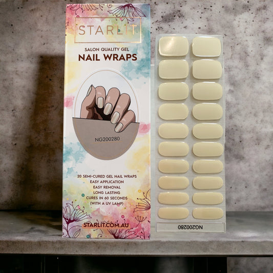Shimmering Pearl Semi-Cured Gel Nail Wraps