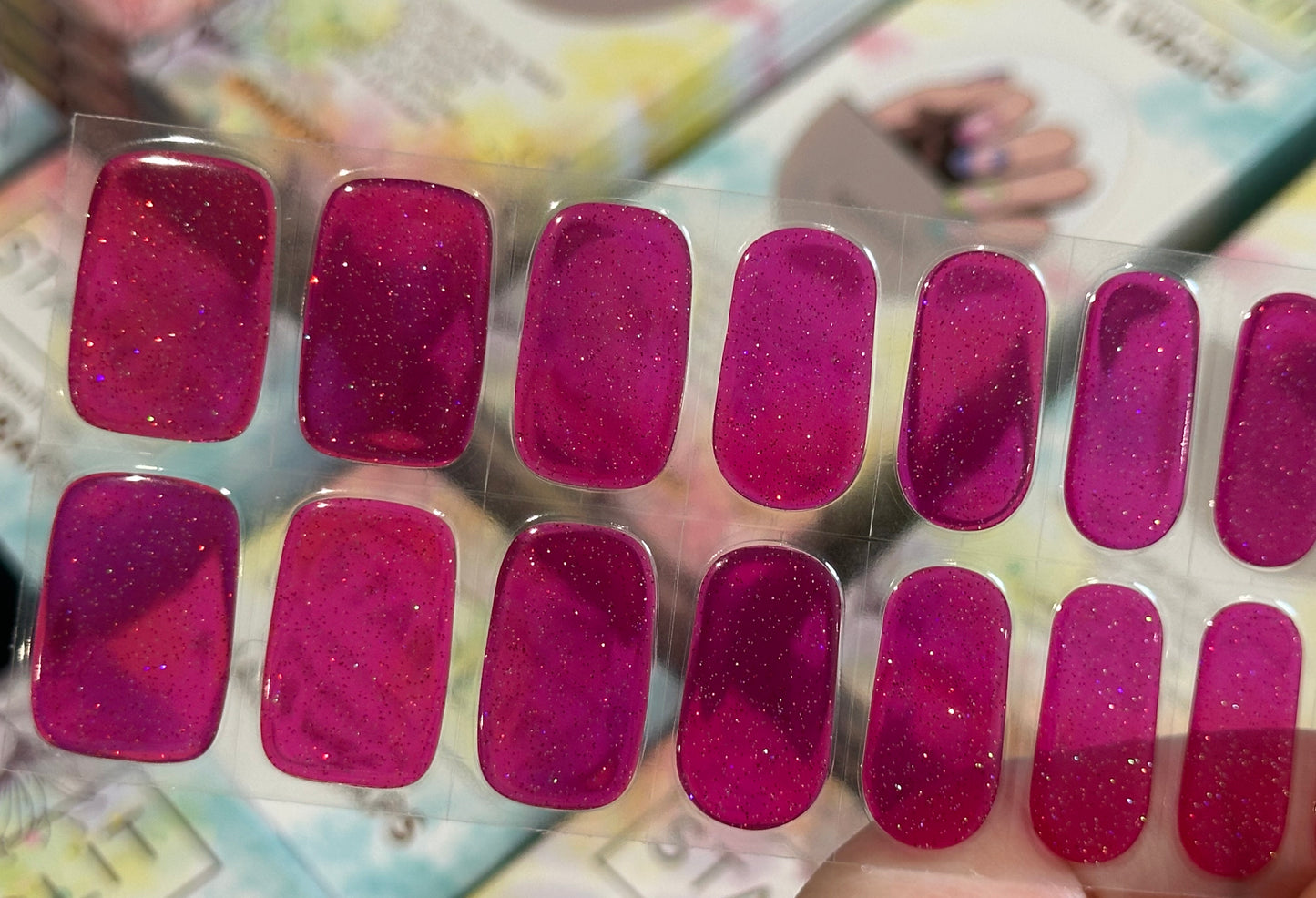 Ruby Glitz Semi-Cured Gel Nail Wrap