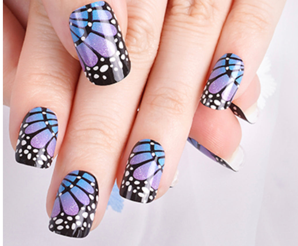 Butterfly Brilliance Semi-Cured Gellies Nail Wrap