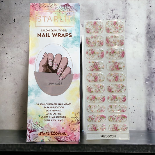 Vintage Floral Semi-Cured Gel Nail Wrap