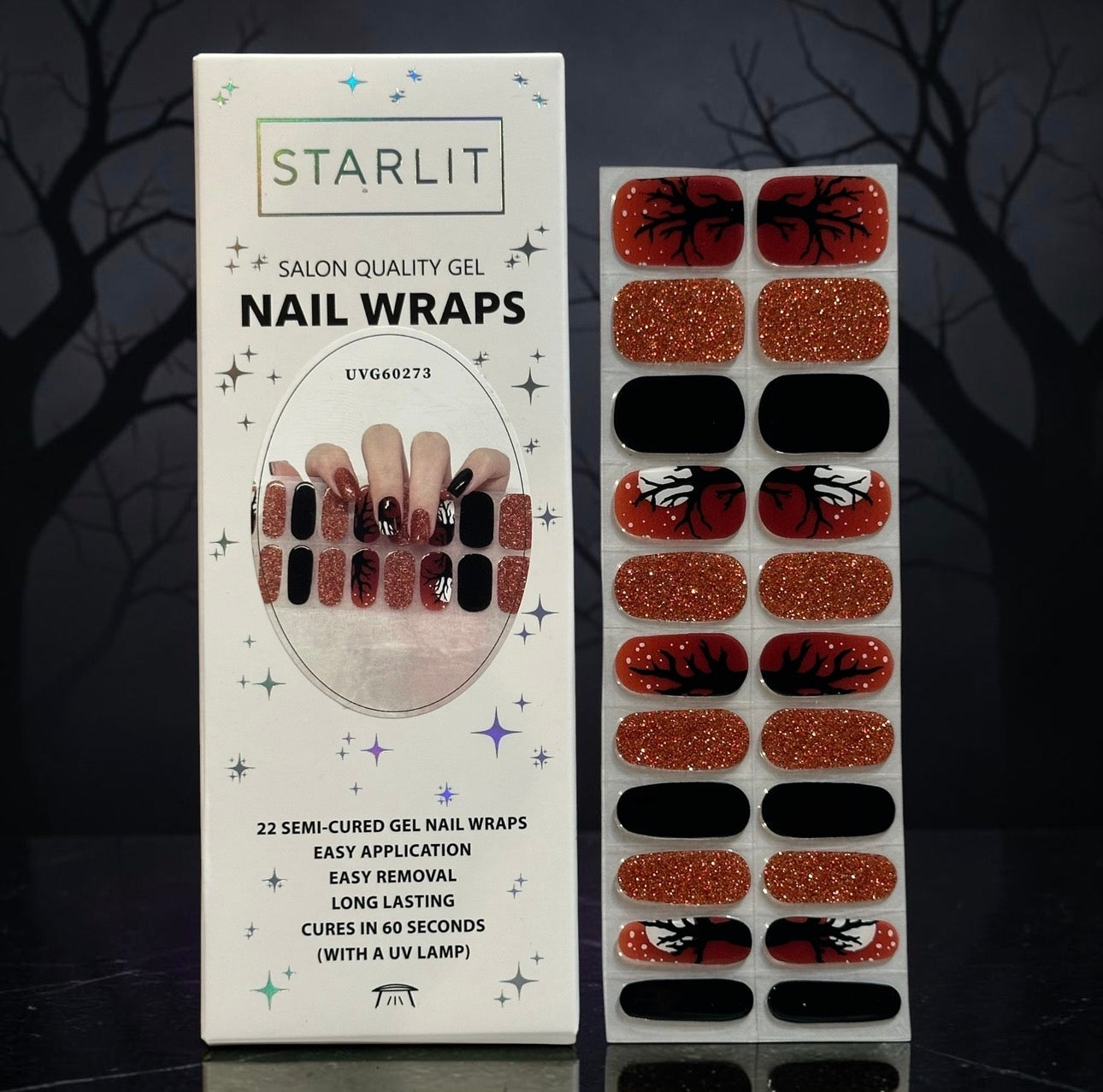 Midnight Woods Semi-Cured Gel Nail Wrap