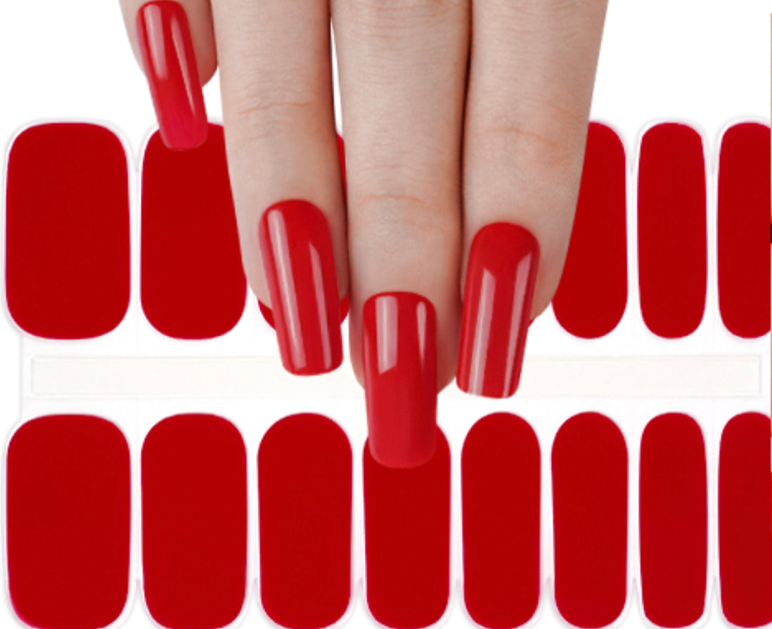 Candy Apple Red Semi-Cured Gellies Nail Wrap