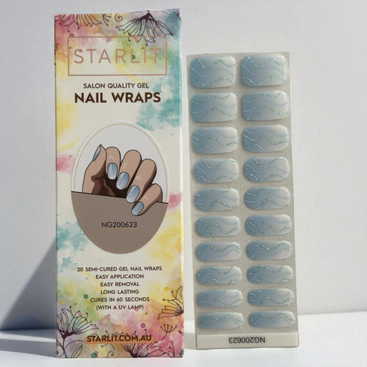 Cool Current Semi-Cured Gel Nail Wrap