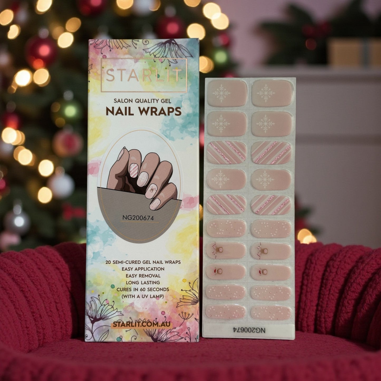 Winter Rosé Semi-Cured Gel Nail Wrap