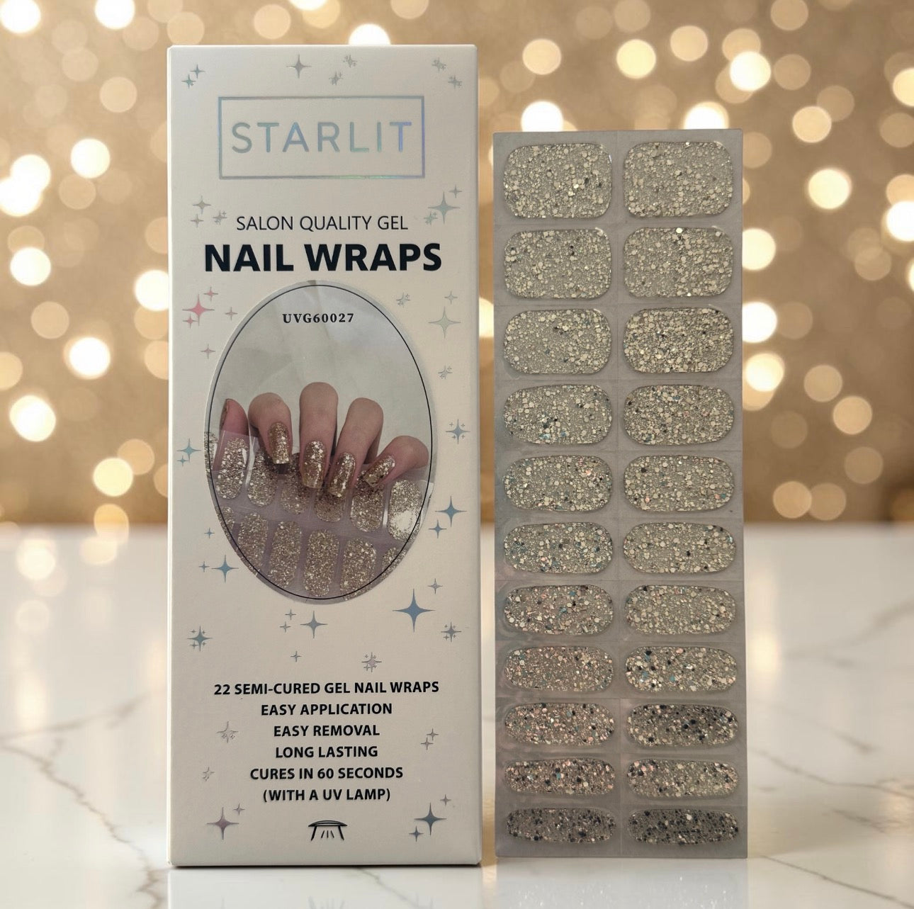 Bubbles and Bling Semi-Cured Gel Nail Wrap