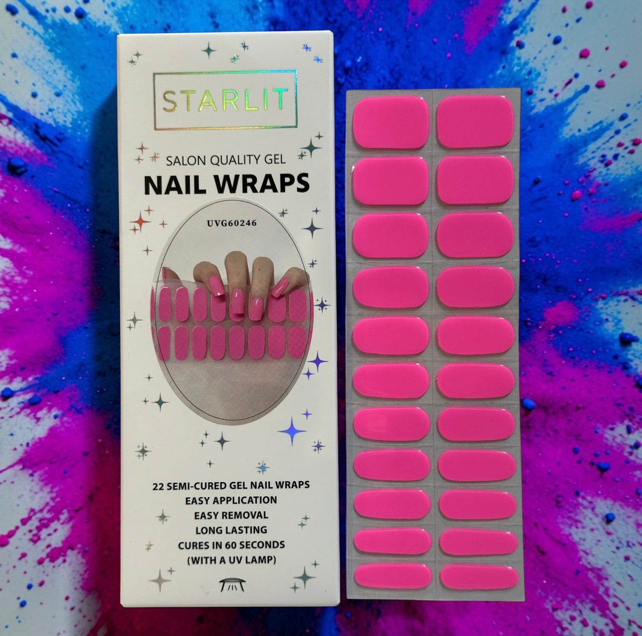 Party Pink Semi-Cured Gel Nail Wrap