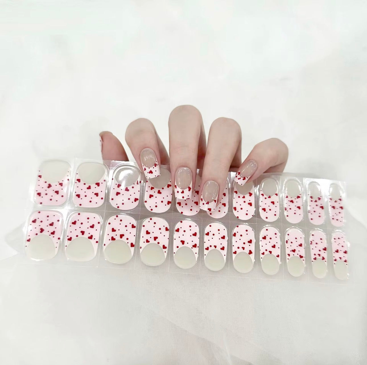 Sweetheart Sprinkle French Tips NO LIGHT Air Dry Gel Wraps