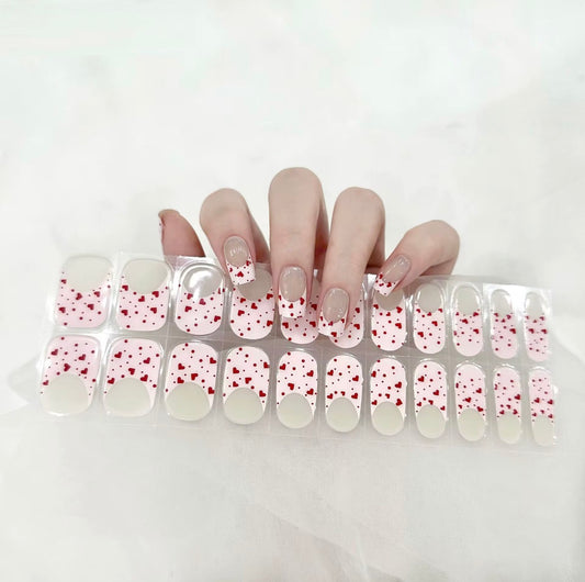 Sweetheart Sprinkle French Tips NO LIGHT Air Dry Gel Wraps