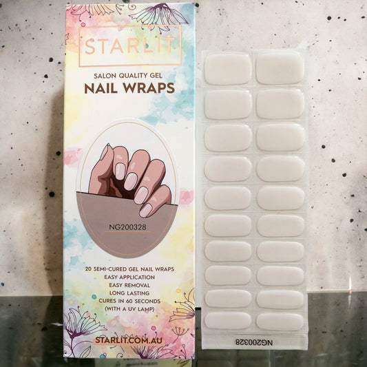 Milky Semi-Cured Gel Nail Wraps (Semi-Transparent)