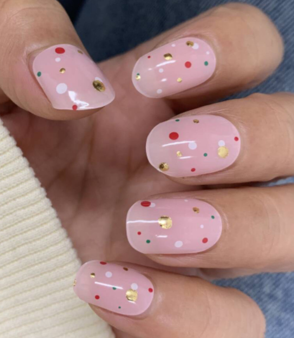 Jingle Dots Semi-Cured Gel Nail Wrap