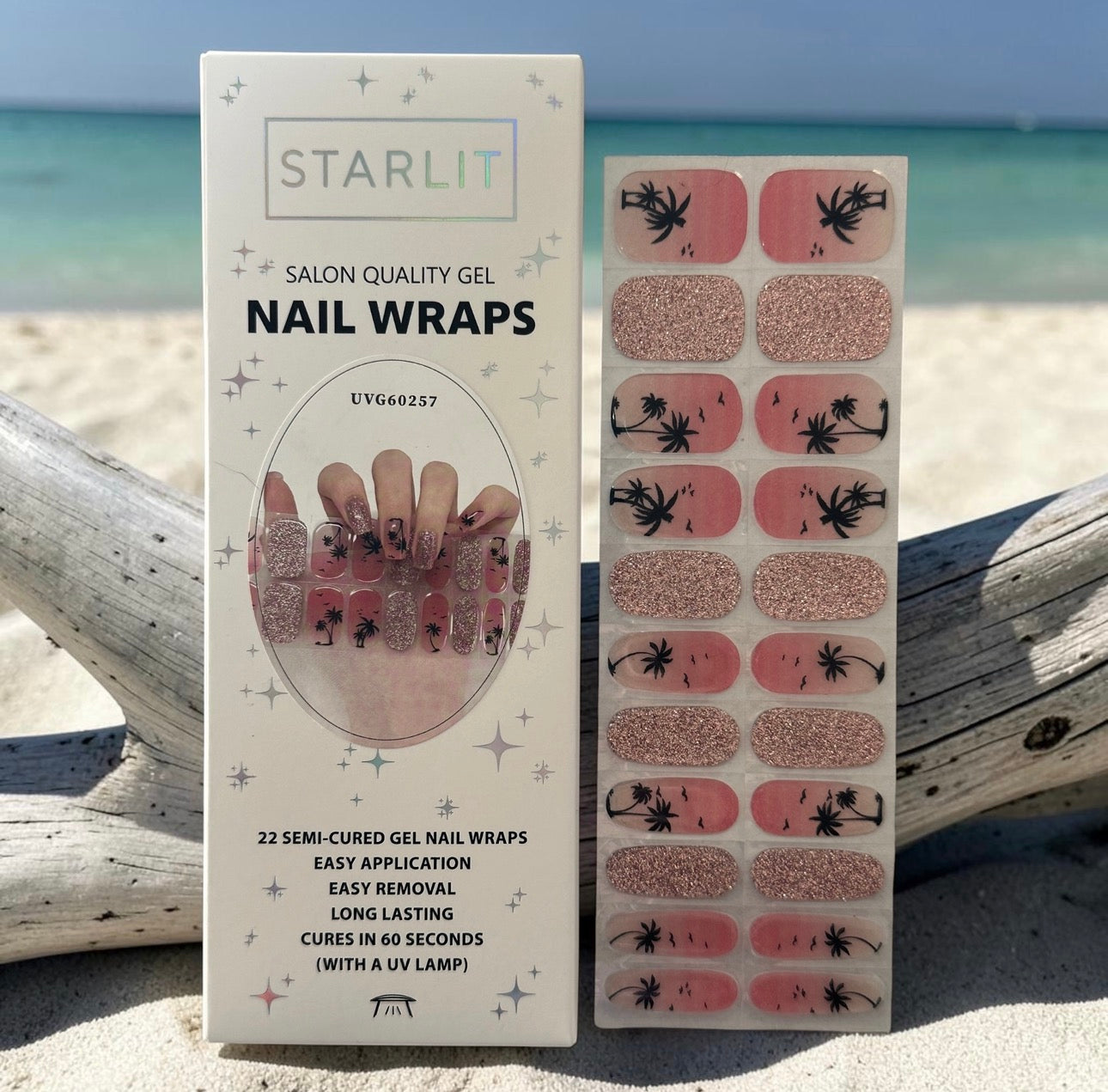 Coastal Glow Semi-Cured Gel Nail Wrap