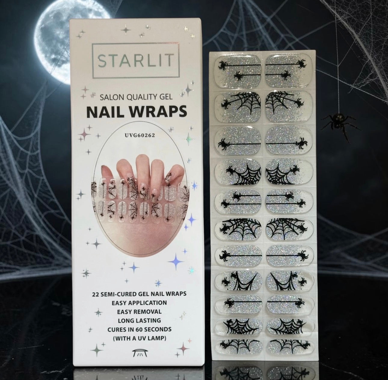 Caught In Your Web Semi-Cured Gel Nail Wrap