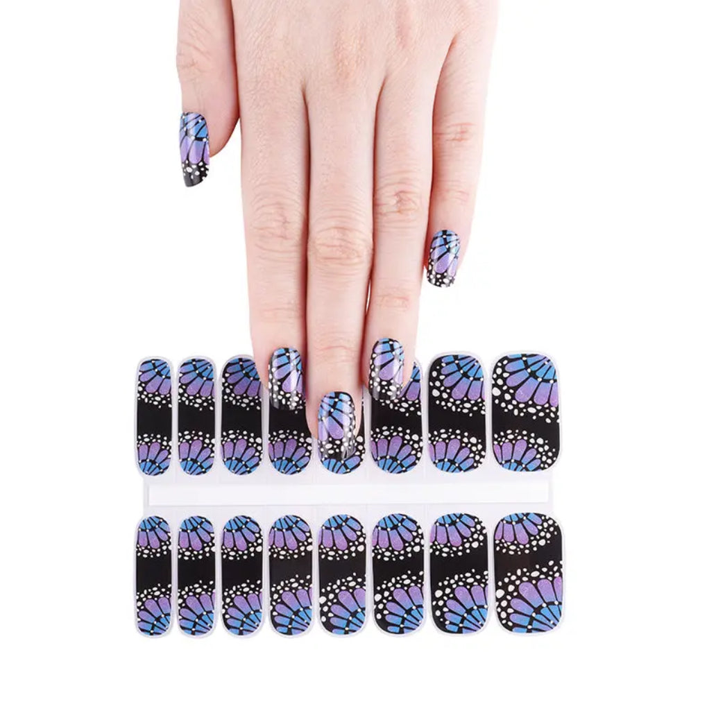 Butterfly Brilliance Semi-Cured Gellies Nail Wrap