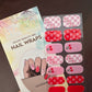Cherry Checkmate Semi-Cured Gel Nail Wrap