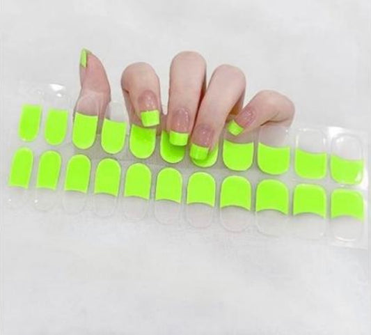 Electric Lime Tips NO LIGHT Air Dry Gel Wraps