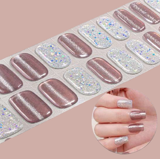 Espresso Sparkle (Cat Eye) NO LIGHT Air Dry Gel Wraps