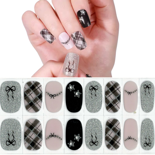 Plaid & Polished (3D Accents) NO LIGHT Air Dry Gel Wraps