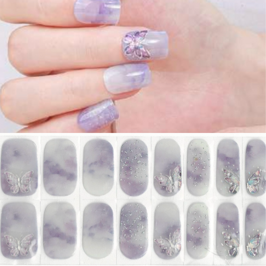 Butterfly Clouds (3D Accents) NO LIGHT Air Dry Gel Wraps