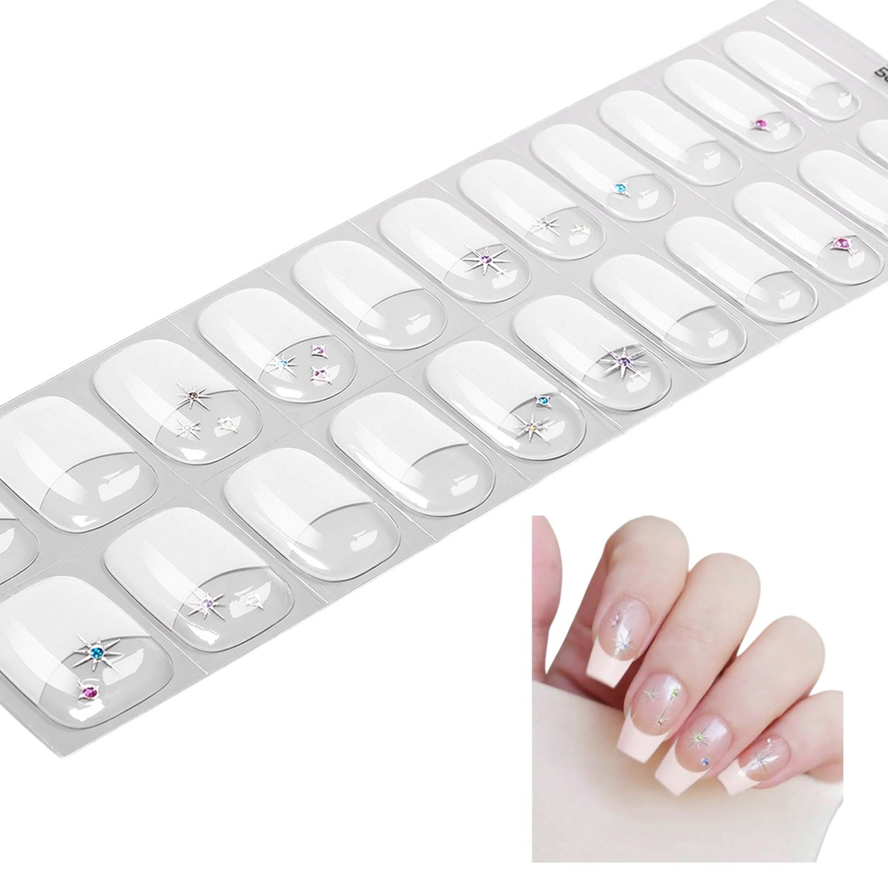 Crystal Kiss (3D Accents) NO UV LIGHT Air Dry Gel Wraps